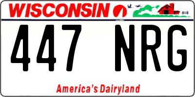 WI license plate 447NRG