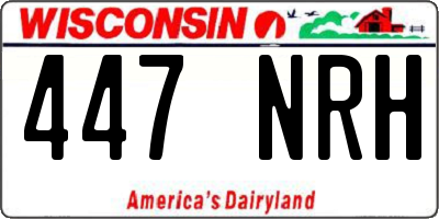 WI license plate 447NRH