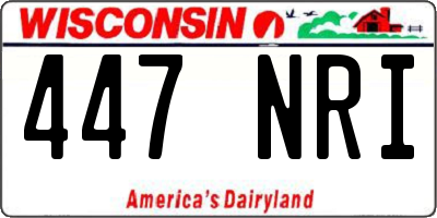 WI license plate 447NRI