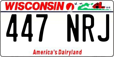 WI license plate 447NRJ