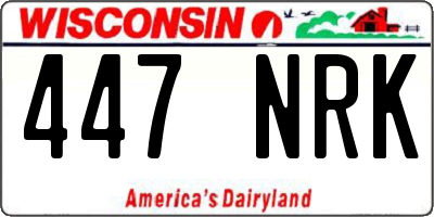 WI license plate 447NRK