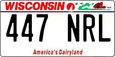 WI license plate 447NRL