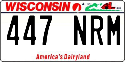 WI license plate 447NRM