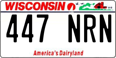 WI license plate 447NRN