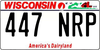 WI license plate 447NRP