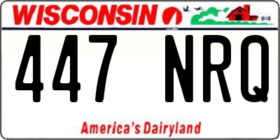 WI license plate 447NRQ