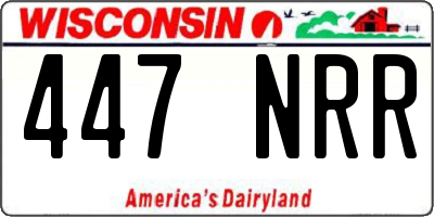 WI license plate 447NRR