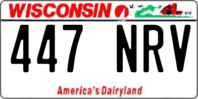WI license plate 447NRV