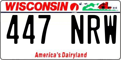 WI license plate 447NRW