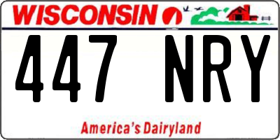 WI license plate 447NRY
