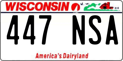 WI license plate 447NSA