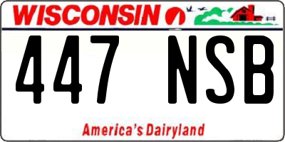 WI license plate 447NSB