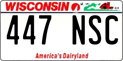 WI license plate 447NSC