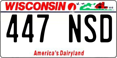 WI license plate 447NSD