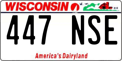 WI license plate 447NSE