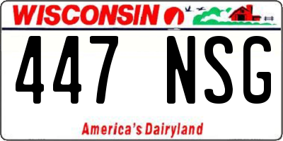 WI license plate 447NSG