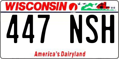 WI license plate 447NSH
