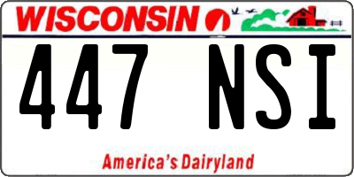 WI license plate 447NSI