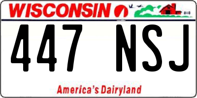 WI license plate 447NSJ