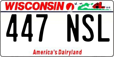 WI license plate 447NSL