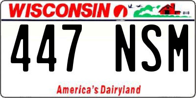 WI license plate 447NSM