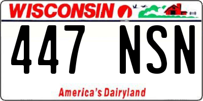 WI license plate 447NSN