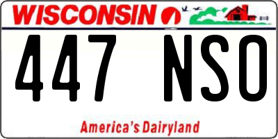 WI license plate 447NSO