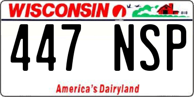 WI license plate 447NSP