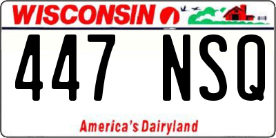 WI license plate 447NSQ