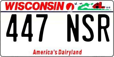 WI license plate 447NSR