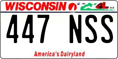 WI license plate 447NSS