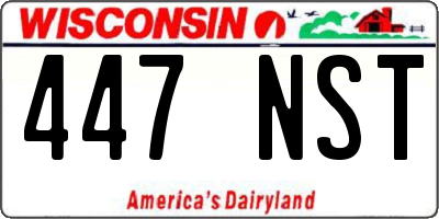 WI license plate 447NST