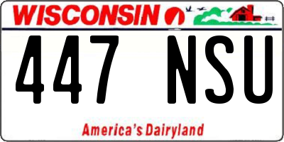 WI license plate 447NSU