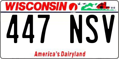 WI license plate 447NSV