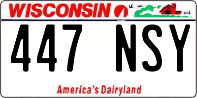 WI license plate 447NSY