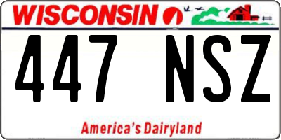 WI license plate 447NSZ