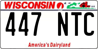 WI license plate 447NTC