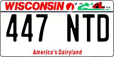WI license plate 447NTD