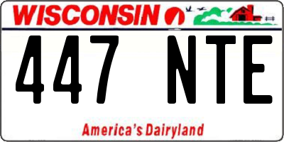 WI license plate 447NTE