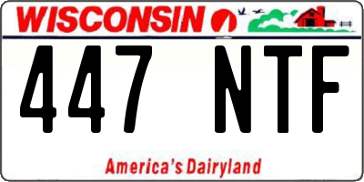 WI license plate 447NTF