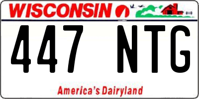 WI license plate 447NTG