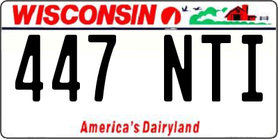WI license plate 447NTI