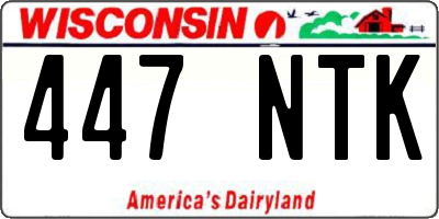 WI license plate 447NTK