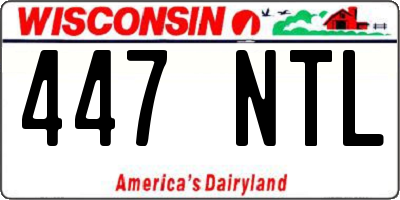 WI license plate 447NTL
