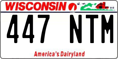 WI license plate 447NTM