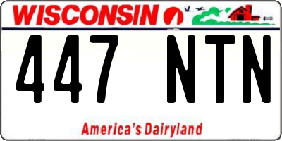 WI license plate 447NTN