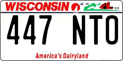 WI license plate 447NTO
