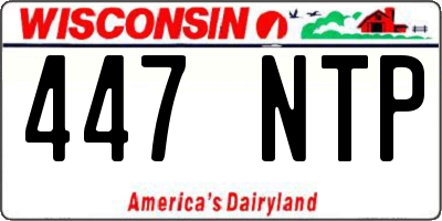 WI license plate 447NTP