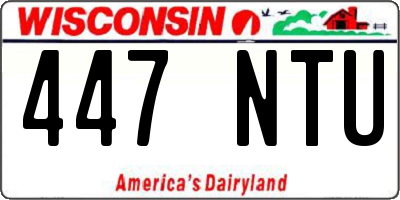 WI license plate 447NTU