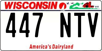 WI license plate 447NTV